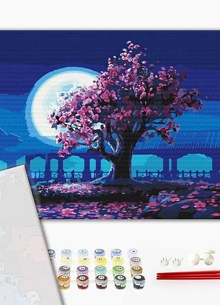 Brushme classic картина за номерами сакура в місячному сяйві, 40x50 см