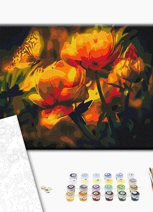 Brushme classic картина по номерам цветочный контраст, 40×50 см