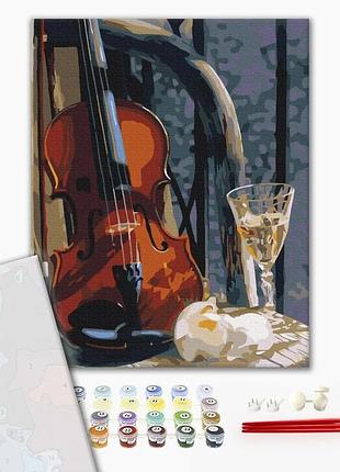 Brushme premium картина за номерами скрипка з вином, 40×50 см, 40x50 см