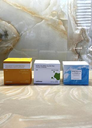 Тонер-педи для обличчя skin1004 madagascar centella toning pad та celimax noni calming glow pad