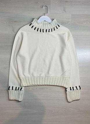 Жіночий светр zara s–m / ua 44–46, котон та акрил, бавовняний трикотаж, вільний крій, чудовий стан