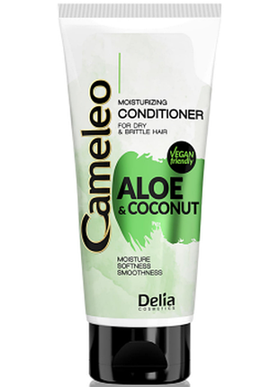 Кондиционер для волос увлажняющий delia cosmetics cameleo aloe & coconut, 200мл, 200 мл