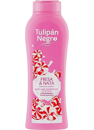 Гель для душа tulipan negro клубничный крем 650мл, 650 мл