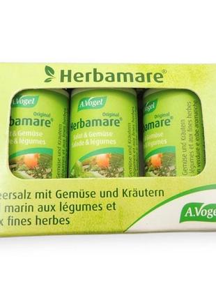 Швейцарская морская соль a.vogel herbamare original с овощами и ароматными травами 3×10 г