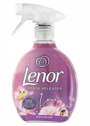 Кондиціонер спрей для розгладження складок на одязі освіжувач lenor crease releaser exotic bloom 500мл