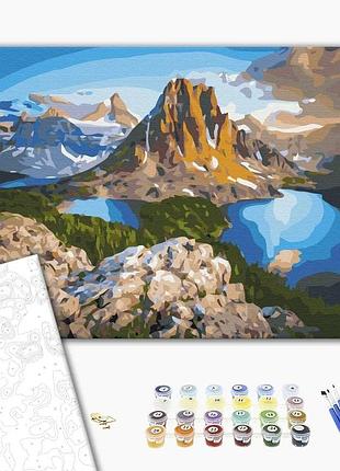 Brushme classic картина за номерами озера біля скель гори, 40×50 см