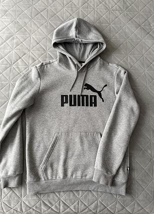 Худі чоловіче puma сіре на флісі, розмір s