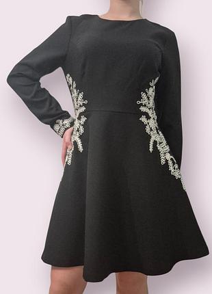 Нова сукня perle donna з біркою, розмір 38 (s/m) чорна з вишивкою