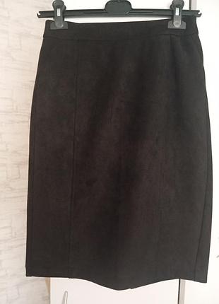 Чорна спідниця  замша vero moda. 2