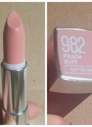 Помада для губ maybelline color sensational matte 982 peach buff