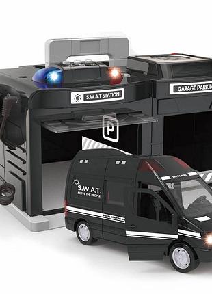 Интерактивный игровой набор – гараж «полиция swat» арт. clm – 558
