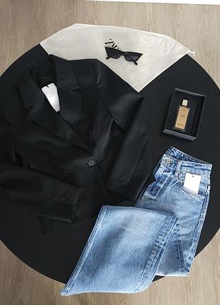 Піджак жіночий приталений чорний вовняний zara