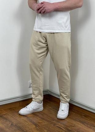 1367 / молочні базові спортивні штани saltedbasics by chicoree, однотонні, бежеві, кавові