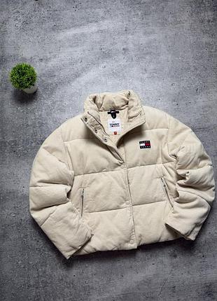 Жіночий пуховик tommy jeans velvet down puffer oversize jacket