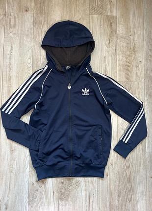 Чоловіче худі adidas на блискавці, темно-синє