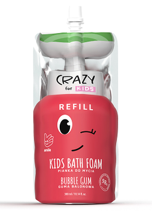 Пена для душа и рук детская hiskin crazy for kids с ароматом жевательная резинка, 300мл (дой-пак), 300 мл