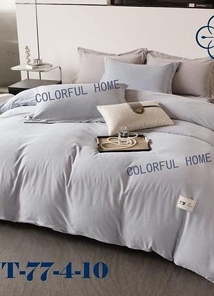 Комплект постільної білизни colorful home мокрий сатин євро