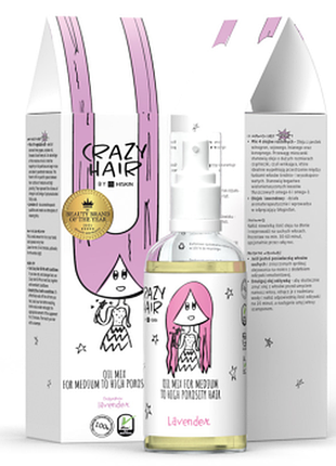 Микс масел для волос средней и высокой пористости hiskin crazy hair с ароматом лаванды, 100мл, 100 мл
