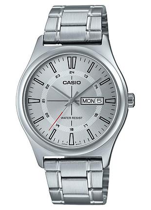 Мужские часы casio mtp-v006d-7c стальной браслет серебристый циферблат