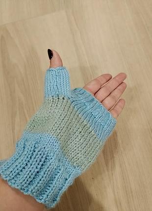 Вязаные митенки, перчатки 3