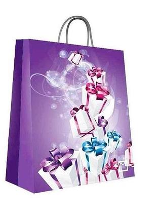 Пакет подарунковий 150х210х80мм print 00005 purple sachet 5шт тм ppm