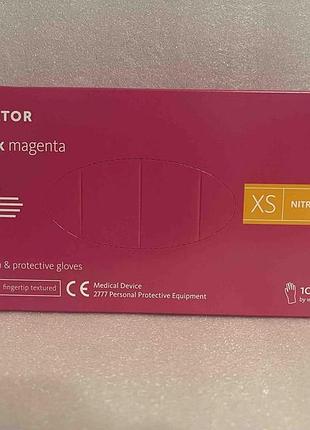 Рукавички нітрилові nitrylex magenta розмір xs яскраво-рожеві (100 шт./50 пар/пач.)