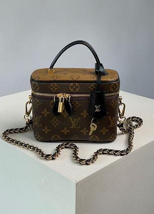 Сумка louis vanity pm bag monogram reverse coated vuitton canvas calf