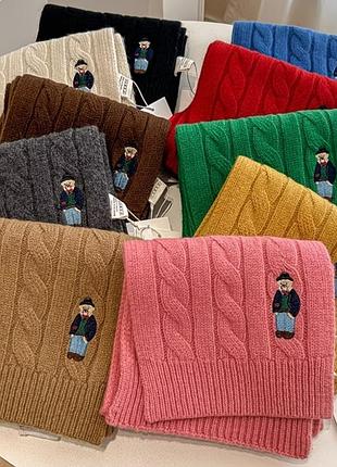 🧸 vintage bear scarf | streetwear
стильний вінтажний шарф із вишитим ведмедем