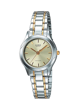 Женские часы casio ltp-1275sg-9a стальной браслет золотистый циферблат