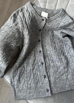 Кардиган жіночий h&m сірий  в'язаний