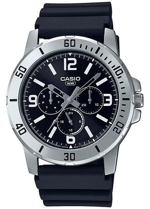 Мужские часы casio mtp-vd300-1b полимерный ремешок чёрный циферблат