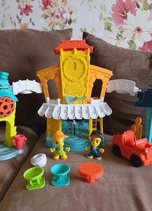 Большой набор play-doh thwn "головная улица 3 в 1" hasbro центр города (полный комплект)