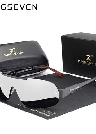 Брендові чоловічі сонцезахисні поляризаційні окуляри kingseven new дзеркальні вищий рівень захисту uv400
