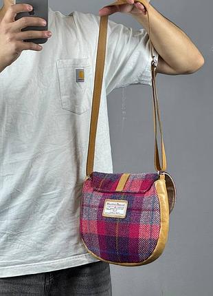 Harris tweed bag сумка баул органайзер кейс сумка на плече дорожня міський для роботи сумка жіноча шкіра шерсть vivienne westwood харіс твід вінтаж