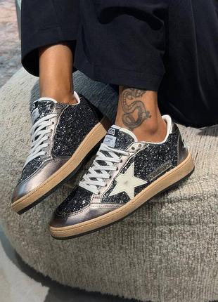 Кеды серебряные блестящие ggdb golden goose