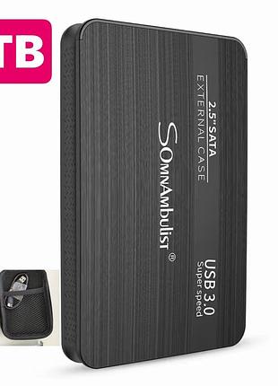 Зовнішній жорсткий диск 1 tb somnambulist + сумка для зберігання usb 3.0 для пк / macos / ps4 / xbox