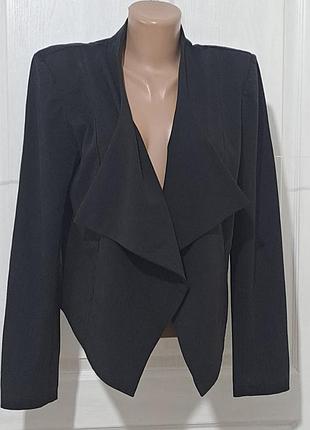 Стильный черный жакет кардиган vero moda с каскадным воротником (водопад)