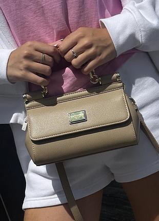 Сумка dolce sicily small gabbana handbag beige