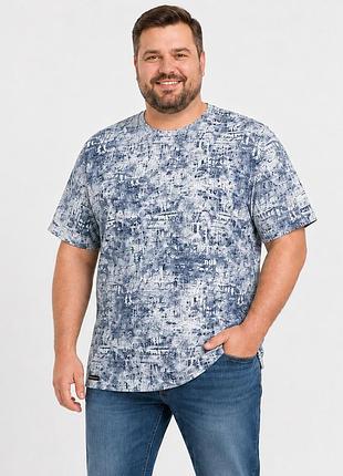 Футболка red-down мужская батал 6xl-9xl марлевка свободного кроя,6xl,белый с синим