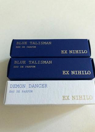Пробники ex nihilo blue talisman eau de parfum,  demon dancer eau de parfum