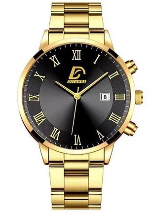 Мужские наручные часы dijanes, gold black