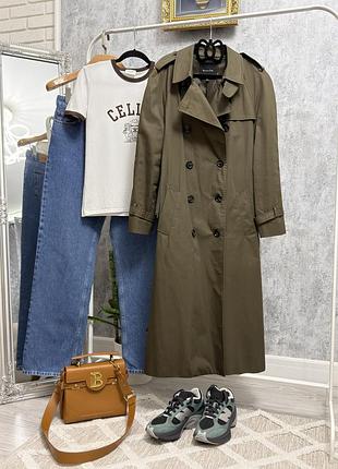 Жіночий двобортний тренч кольору хакі від відомого бренду massimo dutti