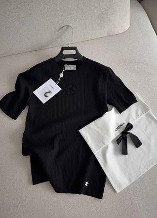 Американка chanel черная в комплекте тканый мешочек