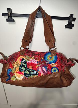 Яркая сумка бохо desigual с вышивкой (оригинал)