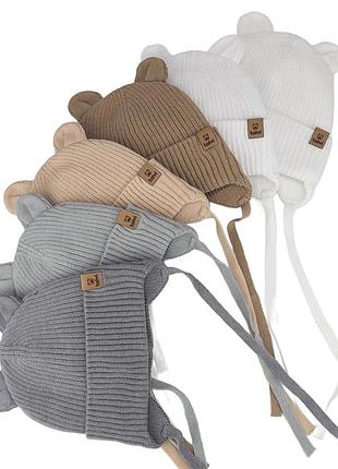 Детская демисезонная шапка "умка" unisex, 052 светло-серый, 50-52