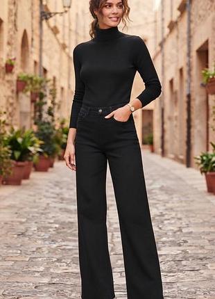 Стильные черные джинсы wide leg (широкие) esmara, размер m, m/l