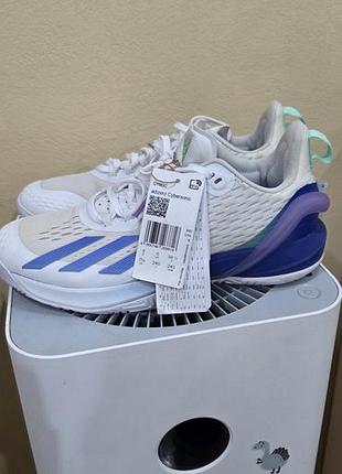 Кросівки жіночі adidas adizero cybersonic tennis shoes білі, сині, розмір 39, довжина устілки 24.5 см
