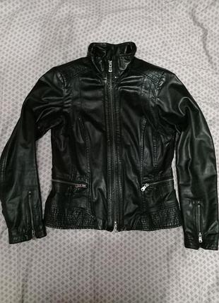 Женская кожаная куртка, 100%кожа ягненок, blackout, g3000, оригинал, р. xs-s,