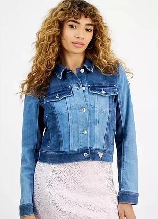 Жіноча джинсова куртка guess з контрастними вставками