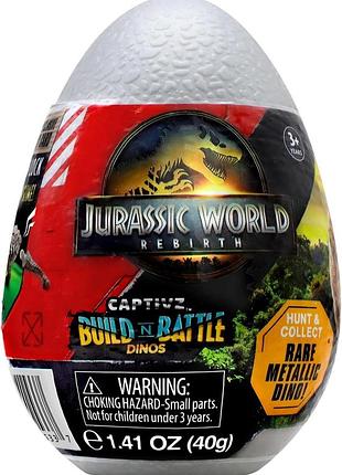 Сюрприз-яйцо jurassic world captivz build & battle dinos pop n lock, динозавр со слаймом, 40 г